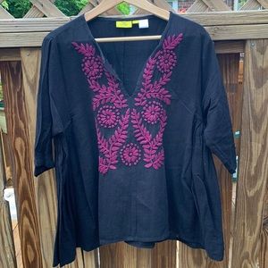 Roller Rabbit embroidered cotton top